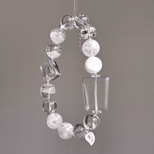 Lunar Geometry Clear Quartz Bracelet