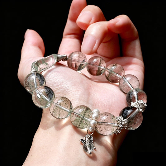 Natural Green Phantom Quartz Bracelet