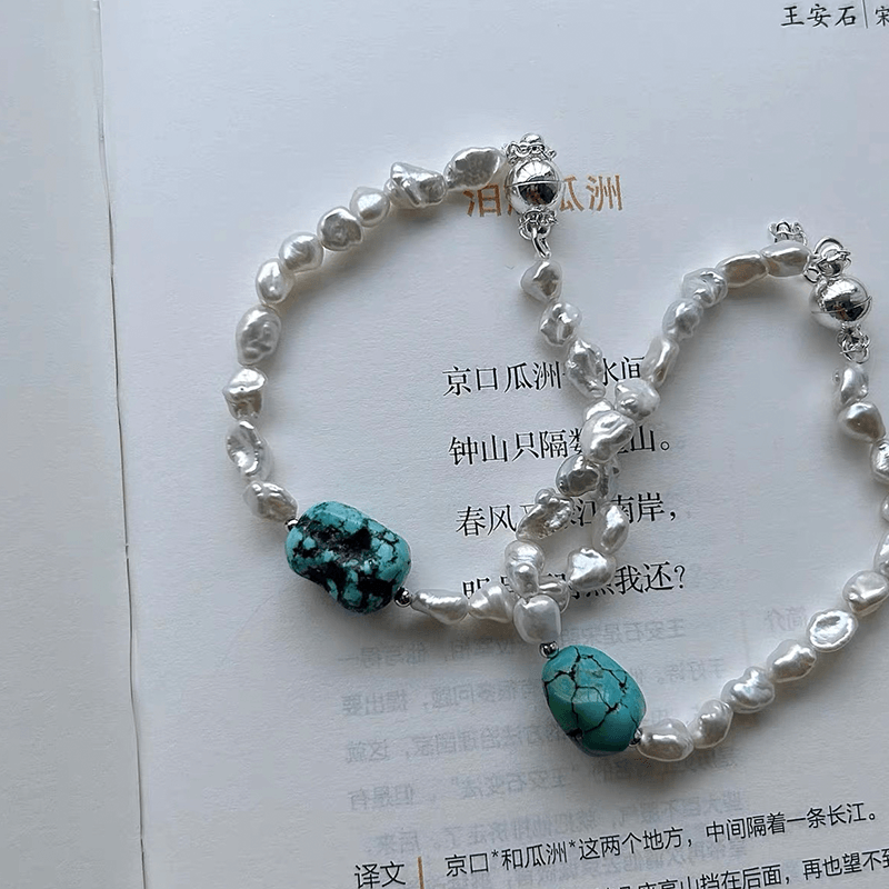 Blue Shore Freshwater Pearl & Turquoise Bracelet