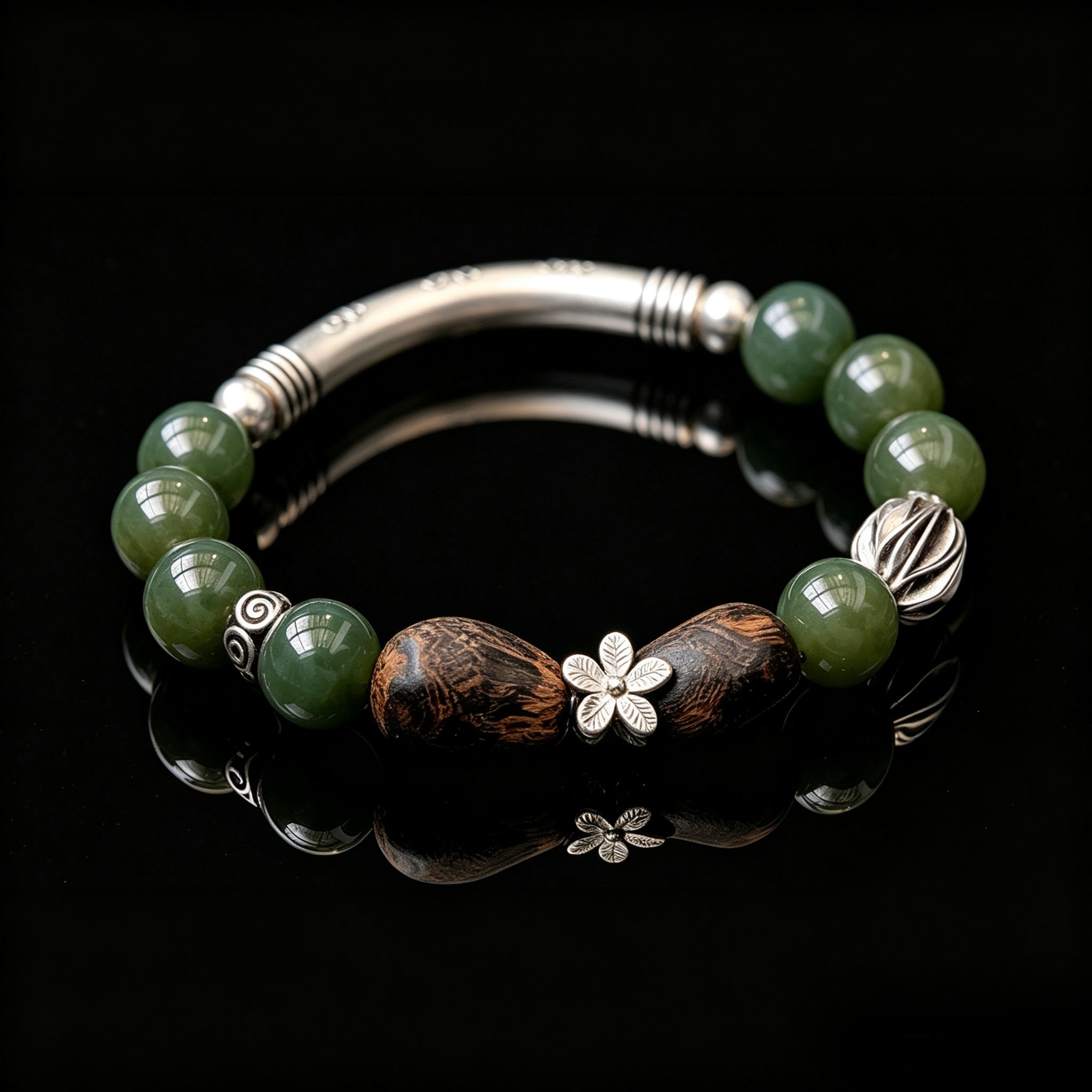 Hetian Jade & Agarwood Bracelet | Natural Jade Zodiac Jewelry