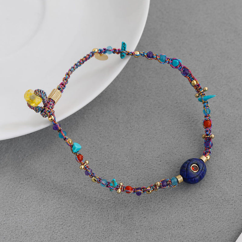 Turquoise Lapis Lazuli Red Agate Citrine Protection Bracelet
