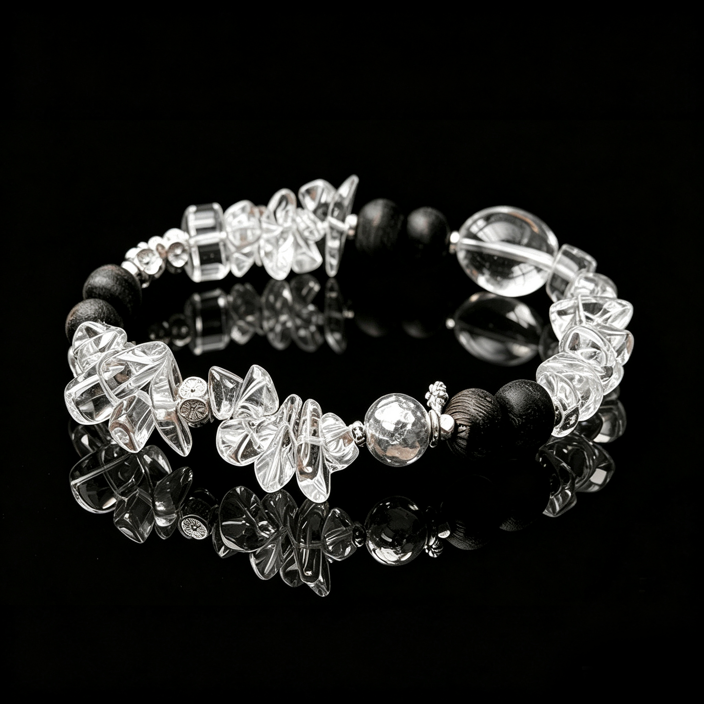 Still Light Agarwood & Clear Quartz Bracelet