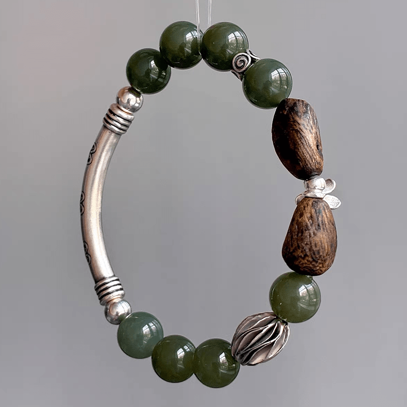 Jade Grove Hetian Jade & Agarwood Bracelet