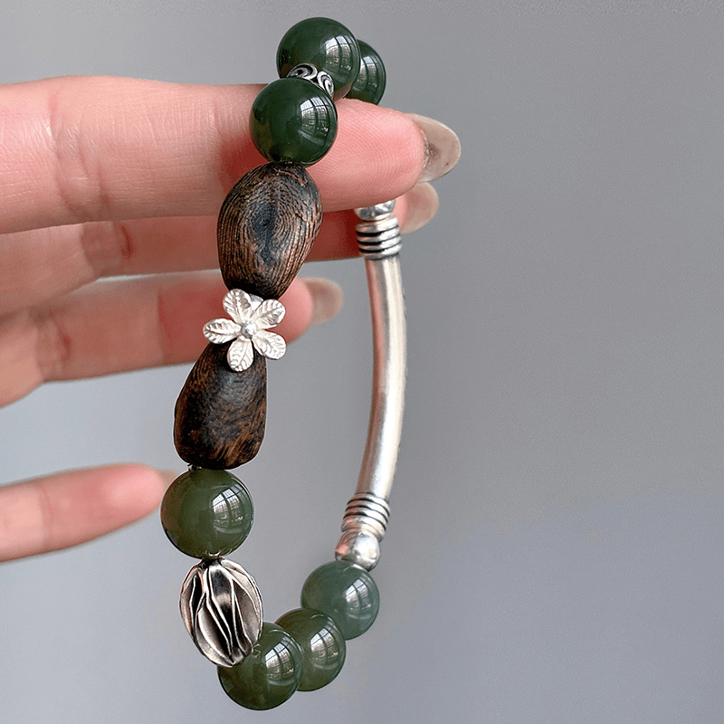 Jade Grove Hetian Jade & Agarwood Bracelet
