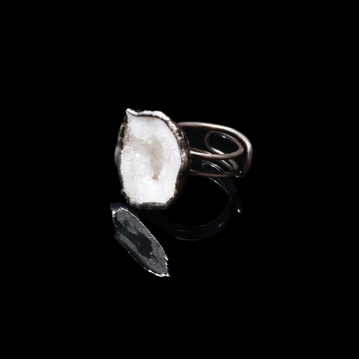Natural Druzy Crystal Ring