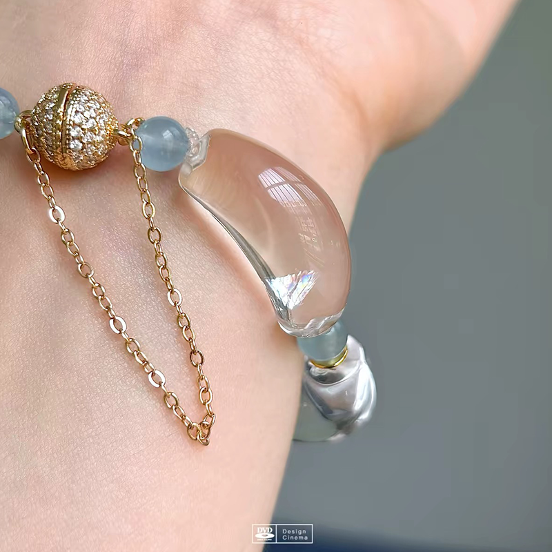 Golden Tide Aquamarine & Clear Quartz Bracelet