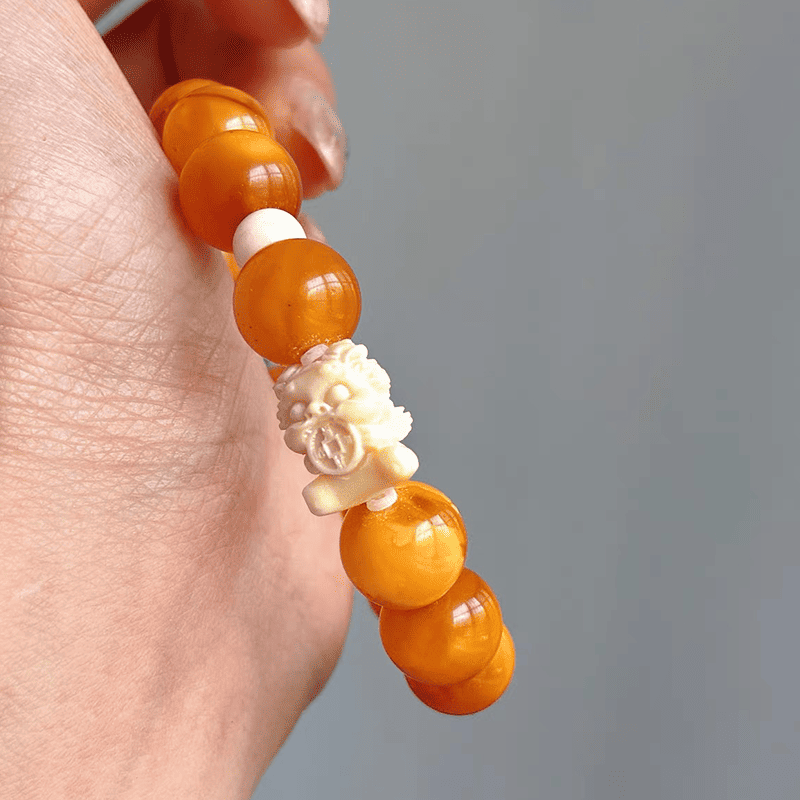 Golden Grove Amber & Turquoise Bracelet