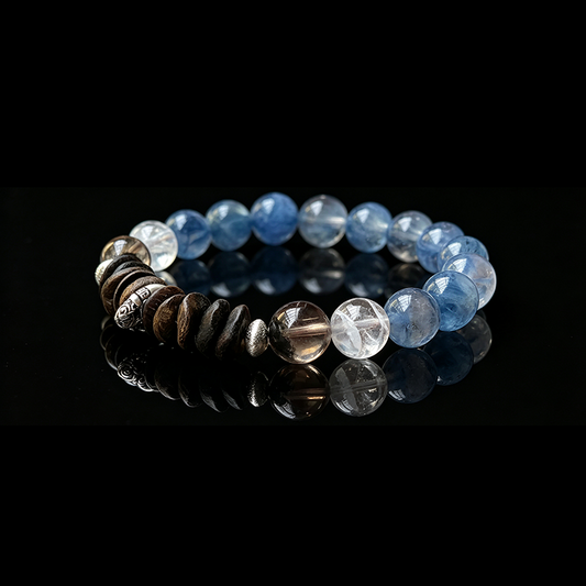 Ocean Stillness Aquamarine & Agarwood Bracelet