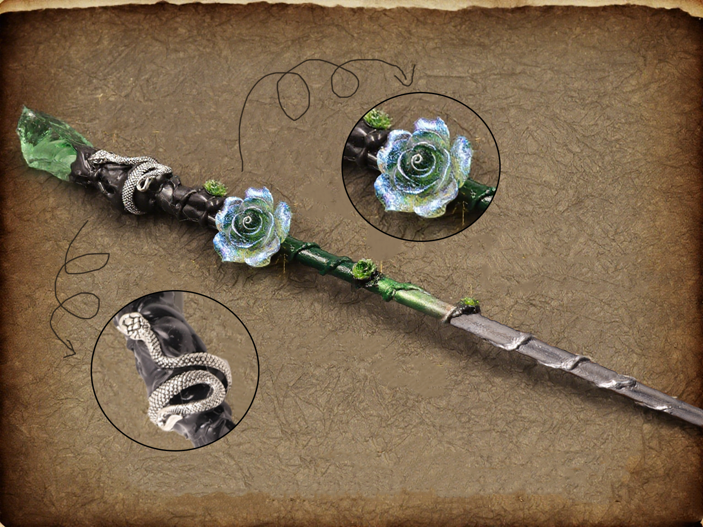 Green Fluorite Magic Wand- Enchanted Forest Aesthetic