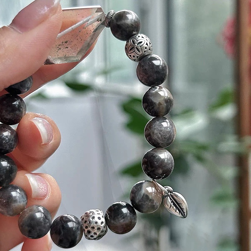 Silver Veil Elestial Quartz & Clear Quartz Bracelet