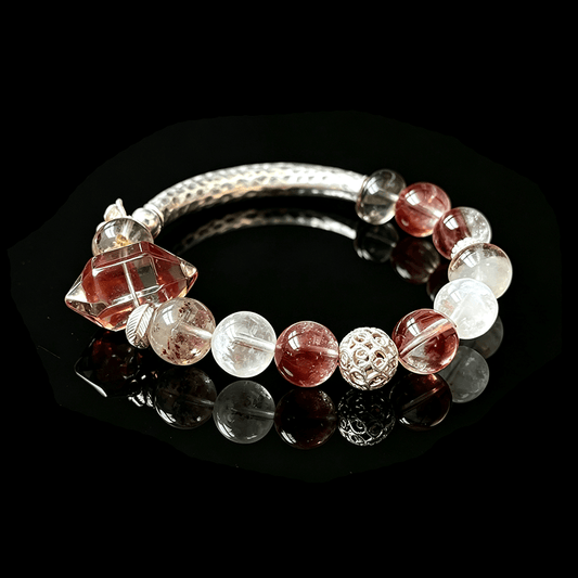 Ember Veil Smoky Quartz & Rabbit Hair Quartz Bracelet