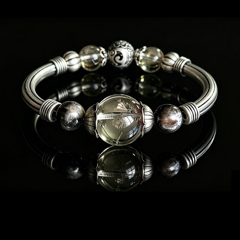 Smoky Quartz & Rutilated Quartz Energy Bracelet