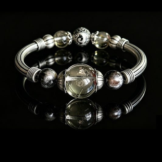 Smoky Quartz & Rutilated Quartz Energy Bracelet