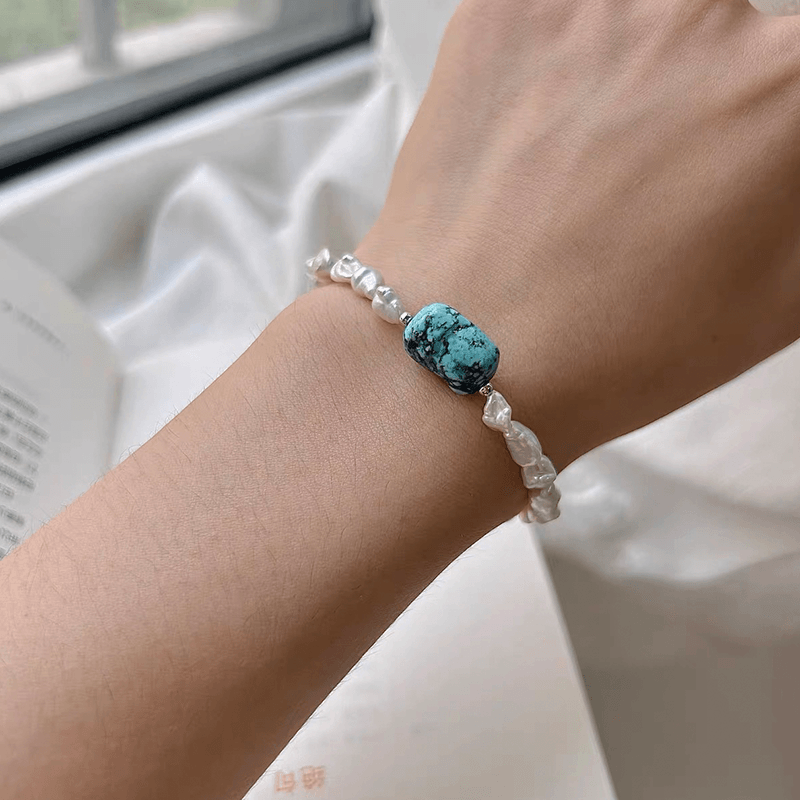 Blue Shore Freshwater Pearl & Turquoise Bracelet