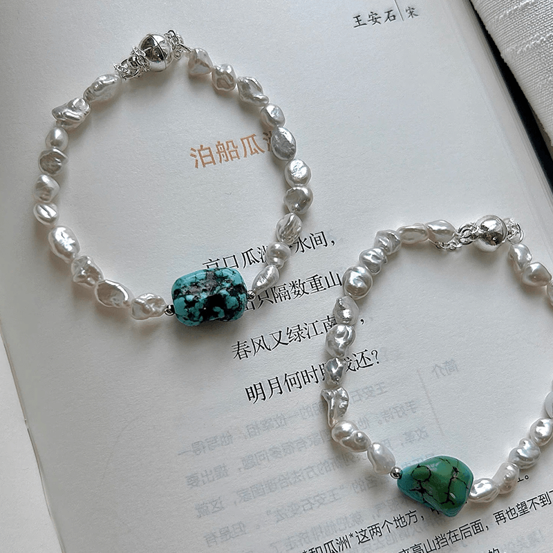Blue Shore Freshwater Pearl & Turquoise Bracelet