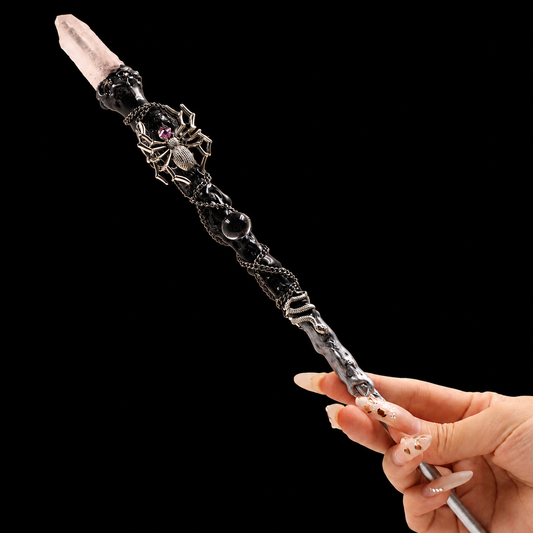 Rose Quartz Magic Wand Crystal Wand for Love, Self-Healing & Heart Chakra Energy