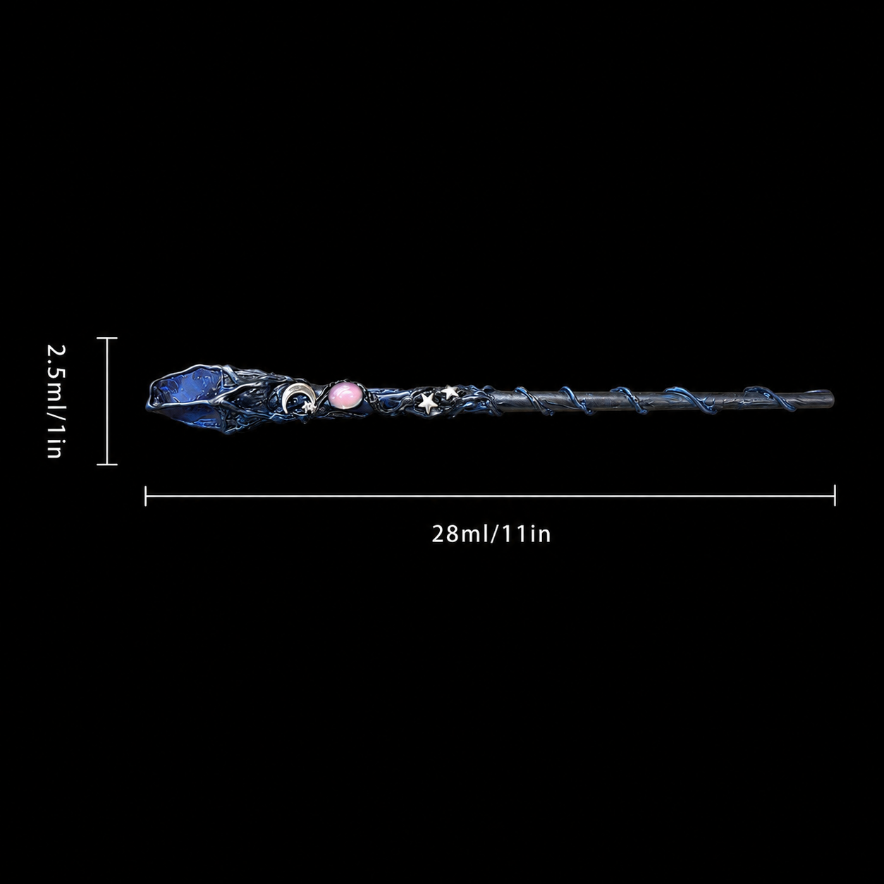 Wizard Wand-Cobalt Blue Glass Magic Wand