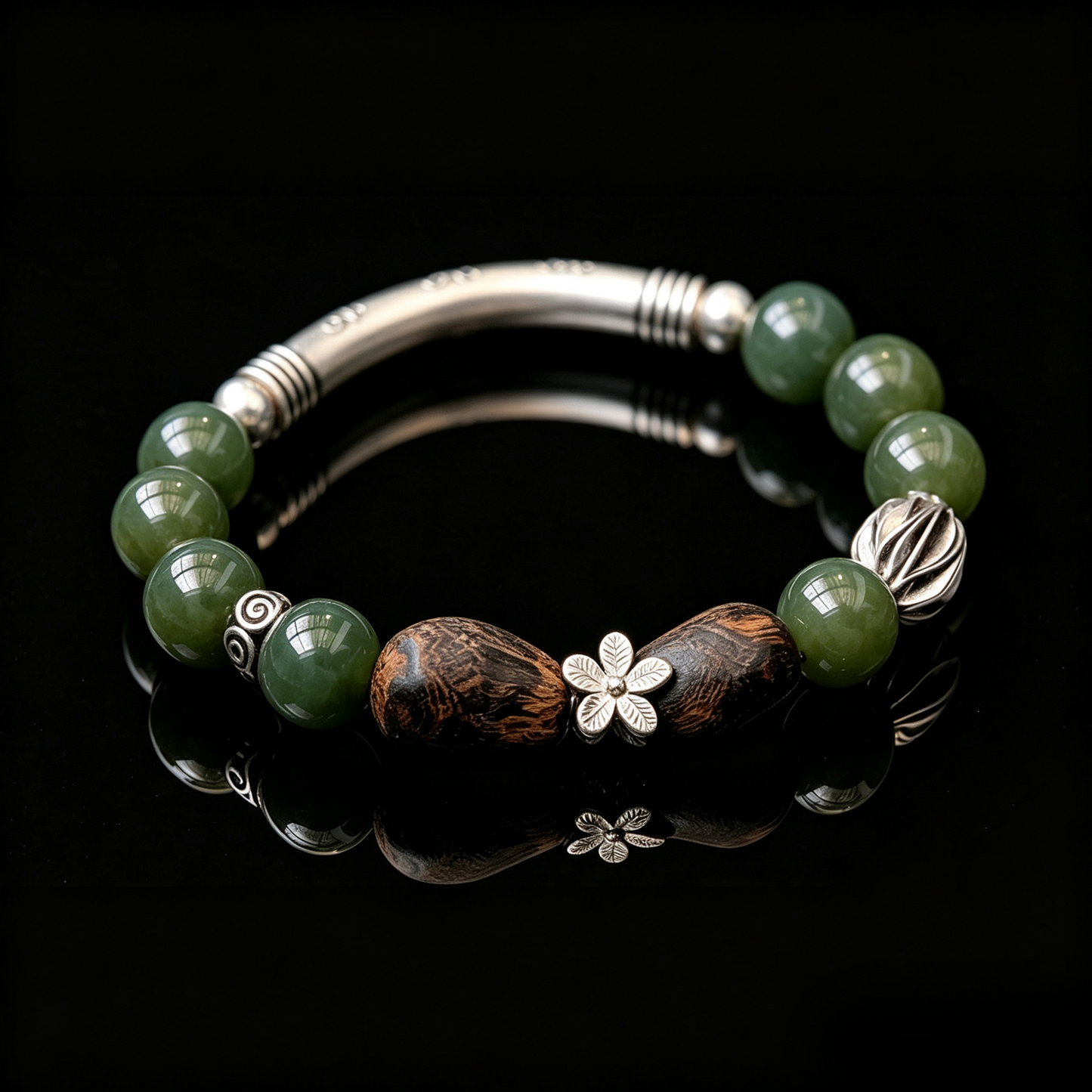 Jade Grove Hetian Jade & Agarwood Bracelet