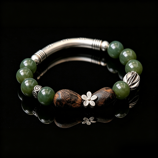 Jade Grove Hetian Jade & Agarwood Bracelet