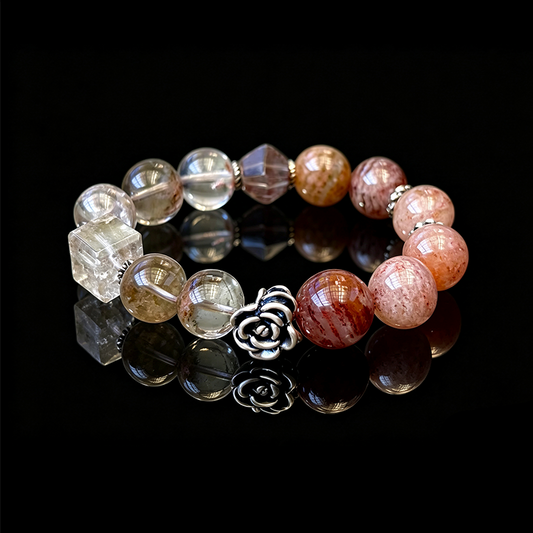 Garden Phantom & Red Rabbit Hair Quartz Bracelet