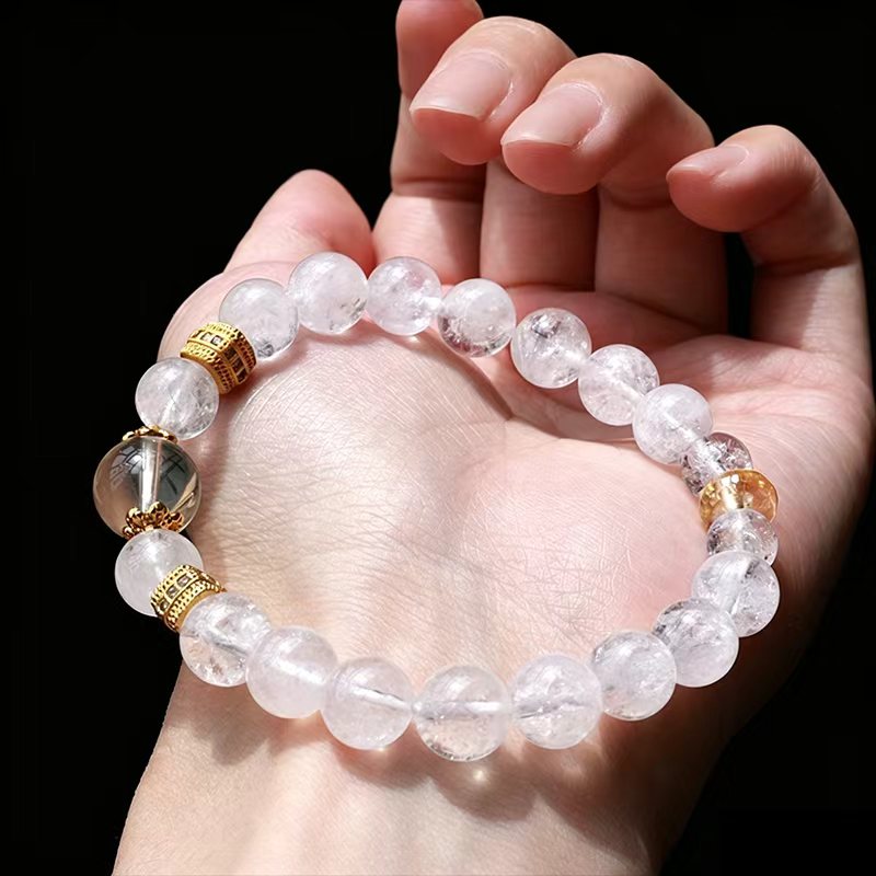 Clear Quartz and Citrine Bracelet for Healing&Purification