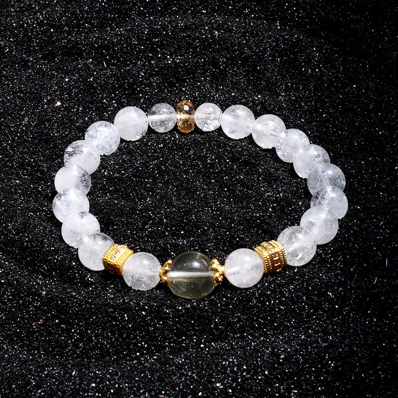 Clear Quartz and Citrine Bracelet for Healing&Purification