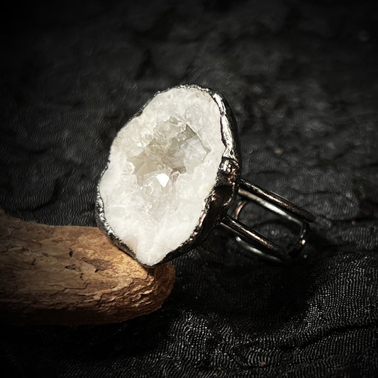 Natural Druzy Crystal Ring