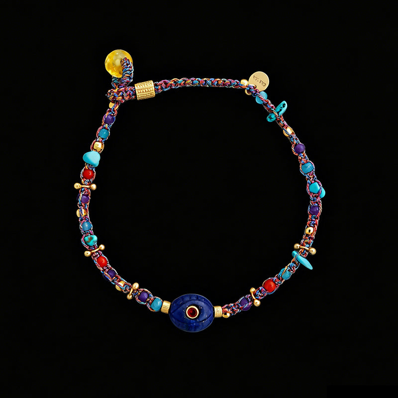 Turquoise Lapis Lazuli Red Agate Citrine Protection Bracelet